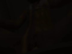 Pigtailed slutty girl riding a huge vibrating sex toy