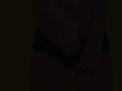 Dark haired venus in heels rubbing a clit