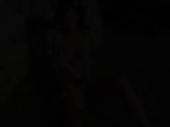 darkhair young woman banging herself on beach