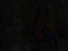 cute chicks spread legs in nature