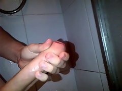 Extremely huge shaft shower wank