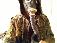 fun in bdu and gas mask