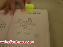 Natural couple has fun with Kamasutra book