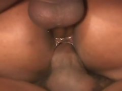 Slutty ebony triple in DP practice