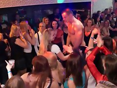 Ladies suck male strippers' phalluses