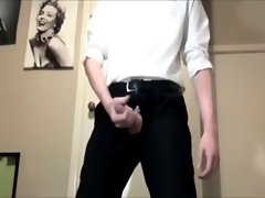 JACKING UNCUT Penis ON SUIT