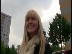 Blond good looking gives a dick sucking and rides a extremely large dick in a car