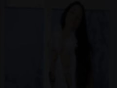 Killer dark haired venus in white heels