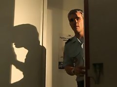 French police officer screwing in locker room