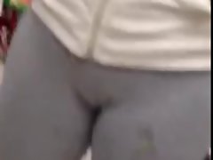 phat vagina in gray pants
