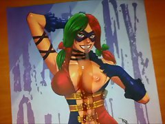 Cumshot on Harley Quinn