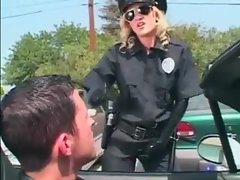 Cop lady in ebony latex is great lewd