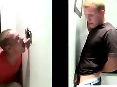 Whore cons straighty into gay gloryhole dick sucking