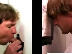 Conned straight chap gets gay gloryhole dick sucking