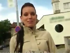 Great Czech lassie payed for wild screwing in public