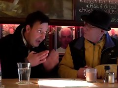Host accepts a tourist on a tour of the red light district