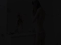Lovely sknny coed teasing for mirror