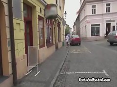 Czech barmaid screws for cash at bar
