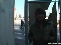 Asian Sassy teen Young lady Flashing Body In Public clip-18