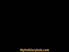 Filthy ebony girlie get initiated in the art of gloryhole dick sucking 21