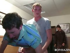 Fresher gets gay dirty ass banged in orgy