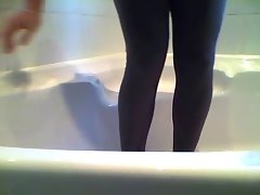 dripping leggings and some fake penis fun