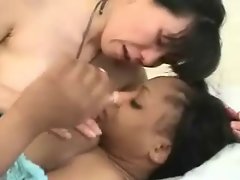 Filthy asian Momo and naughty ebony young lady having lesbo fun!!!