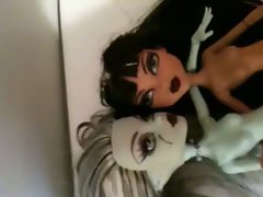 I cum all over some monster high dolls