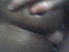 Ebony lad cuffed and stuffed white penis BB