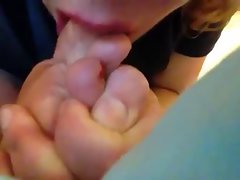 Self Toe Licking on Webcam
