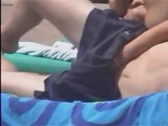chap hides boner at public pool