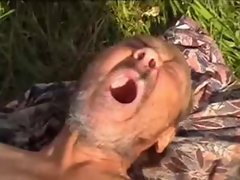 Sensual russian luscious teen screws homeless oldman outdoors