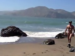 Beach Boner and Jerk Off ...