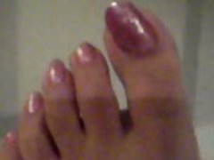 my girlfriend luscious feet with long toenails