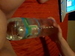 rocky banging a water bottle