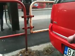Cum behind models in public 02