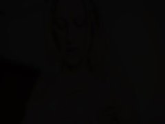 Gaunt blondie with sensual knockers toying