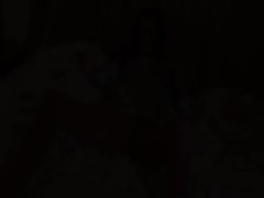 Tempting shaven darkhair masturbating on bed