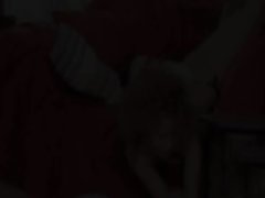 Redhead slutty girl fucked on the red couch