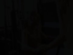 Blond wench at gym gangbanged rough