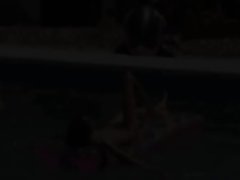 Vagina masturbation in the swimmingpool