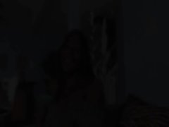 Black transsexual using brutal fake penis and shaft