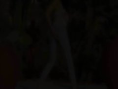 Blackhaired wench teasing nude outdoors