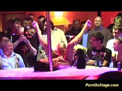 Porn on stage stripper banged