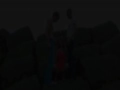 enchanting double fuck outside with sassy teen