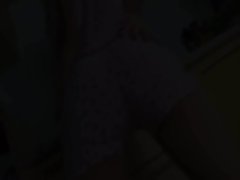 Snatch stripping and dildoing in kitchen