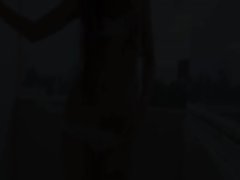 Amateur slutty girl in white stockings