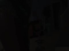 Black transvestite using brutal fake penis and pecker
