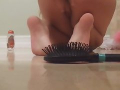 Cool Blond Fingering Her Cunt In Shower