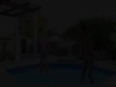 gentle pool masturbation of friends